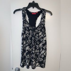 Black/Gray/Cream Sleeveless Blouse Size Medium